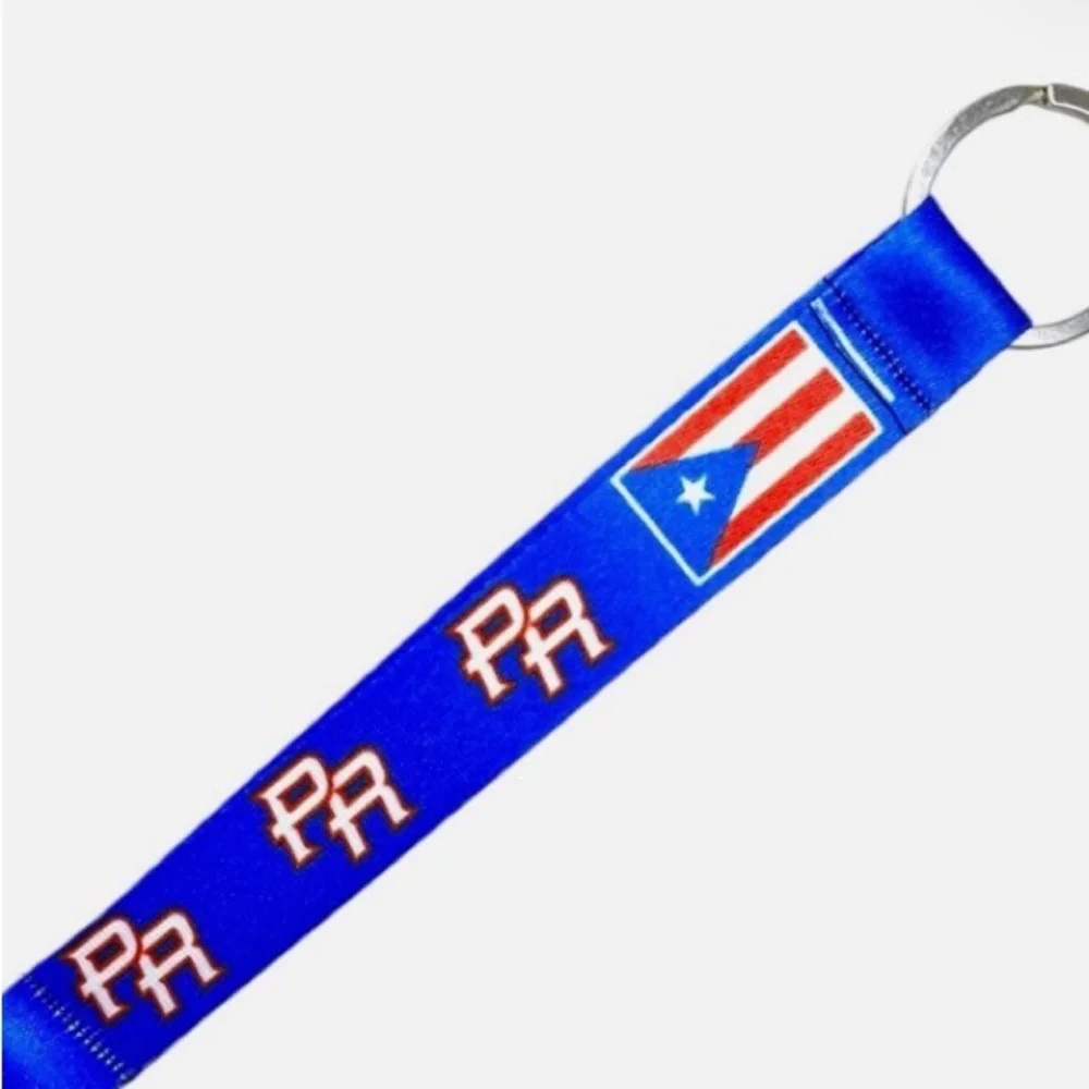 🩷. #7024. Blue, Red & White Puerto Rico Flag Lanyards - Pack of Assorted Colors